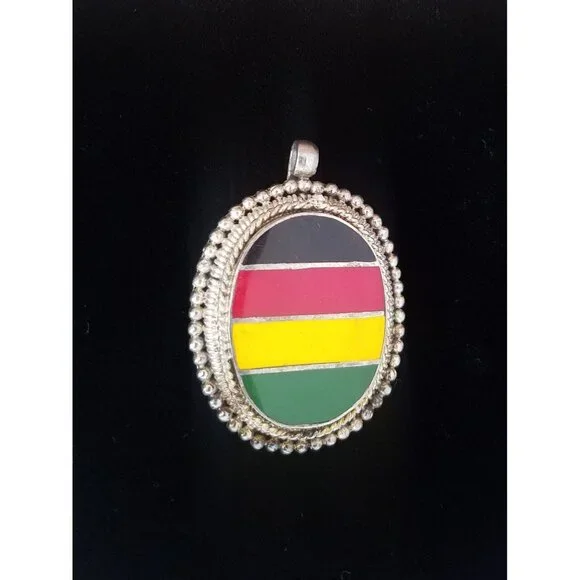 Last One! RASTA pendant charm reggae Bob Marley metal enamel Jamaica - Picture 6 of 8
